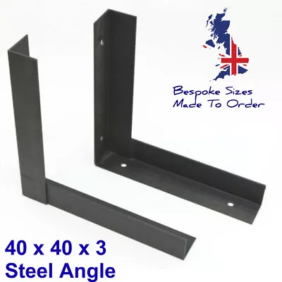 2 X STEEL GALLOWS BRACKETS  40 X 40 X 3mm Angle Shelf Brackets & Handmade In UK • £20.35