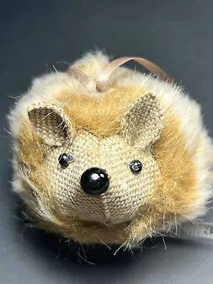 Adorable Faux Fur Over Plastic Mold Ornament Hedgehog Figure • $15