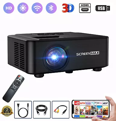 4K Projector 40000LMS 1080P 3D 5G WiFi Bluetooth Video Home Theater 230  Display • $84.99