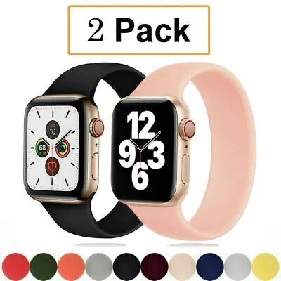 $8.99 • Buy For Apple Watch 8 7 6 SE 5 4 3 IWatch Band SOLO Elastic Belt Loop Silicone Strap