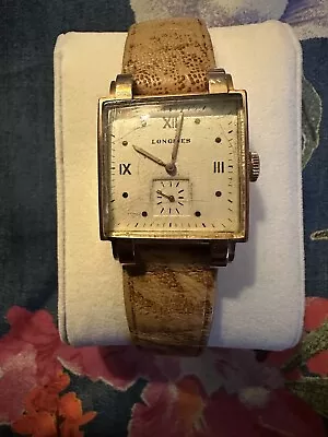 Vintage Men’s Longines Square Wind Up Watch Rose Gold • $599