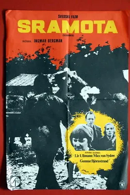 Shame Swedish Ingmar Bergman Liv Ullmann 1968 Max Von Sydow Exyu Movie Poster • $74.99