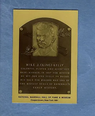 MIKE KING KELLY Cubs~Braves~Reds | Official Hall Of Fame METALLIC Plaque-card • $3.95