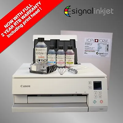 EDIBLE PRINTER KIT TS6351 - Printer Refillable Cartridges Ink 50 Wafer Paper • £179.99