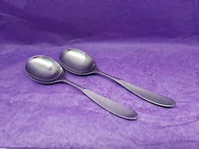 (2) Towle Lauffer MAGNUM  Stainless Norway Flatware 7 5/8  Serving Table Spoons • $39.99