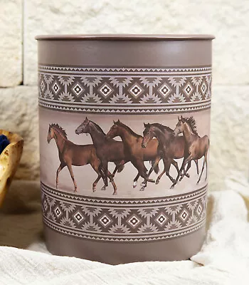 Ebros Western Running Horses W/ Southwest Navajo Vectors Waste Basket Trash Bin • $57.99