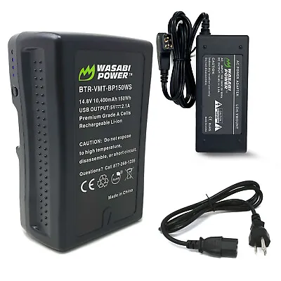 Wasabi Power V-Mount Battery (14.8V 10400mAh 150Wh) & V-Mount Battery Charger • $139.99