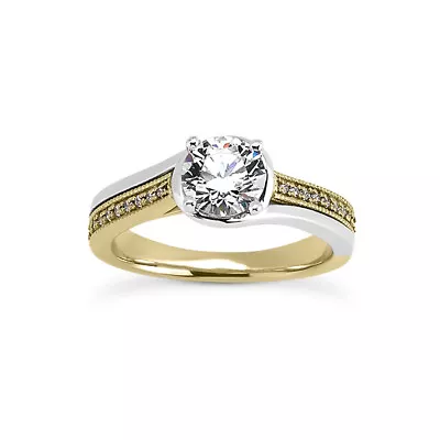 2.12 Carat D-SI2 Round Cut Natural Certified Diamonds 14k Gold Engagement Ring • $5291.52