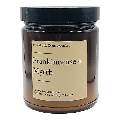 Frankincense & Myrrh Soy Candle 8oz Glass Jar 35-40 Hour  Essential Fragrant Oil • $11