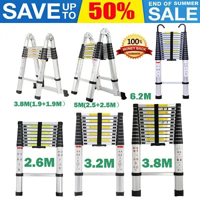 Telescopic Loft Ladder Aluminum Portable Extendable Extension Step Attic Ladders • $64.80