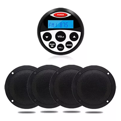 Bluetooth Marine Stereo Audio System Boat Radio And 2Pairs Of Waterproof Speaker • £89.99