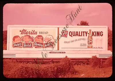 7up Soda Pop Merita Bread Billboard Sign 1950s 35mm Slide • $14.99