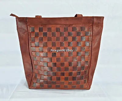 Handmade Genuine Leather Bag Tote Genuine Vintage Shoulder Bag Leather Purse • $69