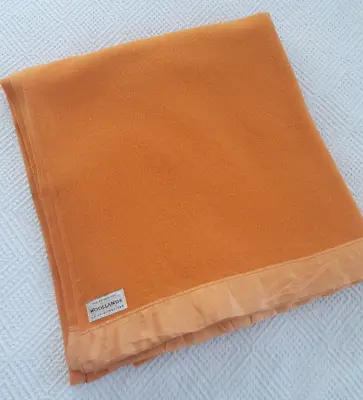 £25 • Buy Vintage Retro Woollands Orange Merino? Wool Double King Blanket 40s 50s 60s