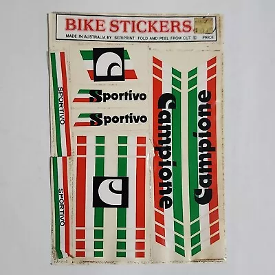 SPORTIVO CAMPIONE Genuine Vintage Track Racing Bicycle Decal Sticker Kit *NOS* • $59.99