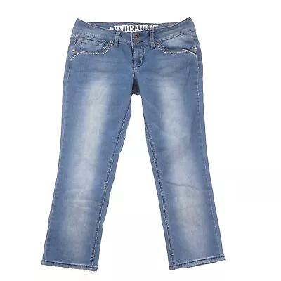 $19 • Buy Hydraulic Lola Curvy Cropped Blue Jeans Juniors 11/12 Light Blue