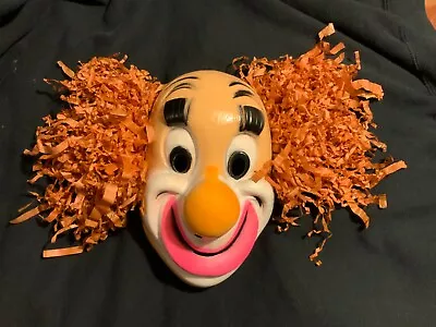 Plastic Mask Halloween Vtg 50s Happy Circus Clown • $23.99