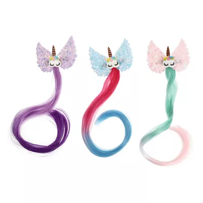  3 Pcs Child Hair Extensions Children Wig Hairpin Toys For Kids Cute • £7.78