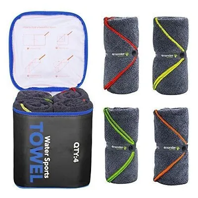 4Monster 4 Pack Microfiber Bath Towel Camping Towel Swimming  Sports Travel NEW • $34.99