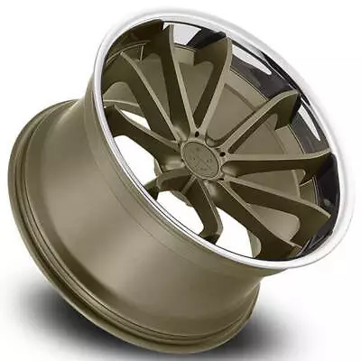 (4) 22  Blaque Diamond Wheels BD-23 Matte Bronze With Chrome SS Lip Rims (B6) • $2740