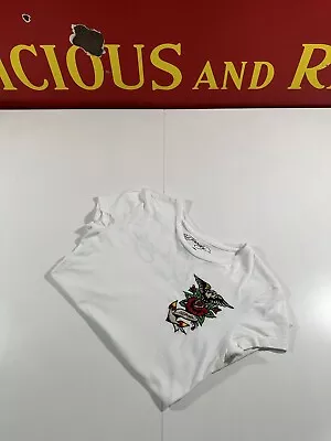 Authentic Ed Hardy White T Shirt. Womens. Size XS • £0.99