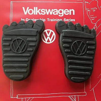 $39.54 • Buy VW Foot Brake & Clutch Pedal Pad Cover Set Dune Buggy Oval Hoodride Volksrod