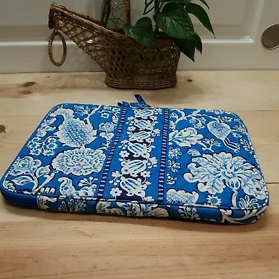 Vera Bradley Portfolio Laptop Case Bag Sleeve Floral Blue Quilted Woven Pocket  • $19.99