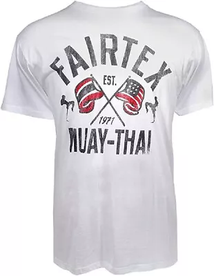 Fairtex Mens Women Kids Shirt Muay Thai MMA Flag T-Shirt White (Medium) • $22