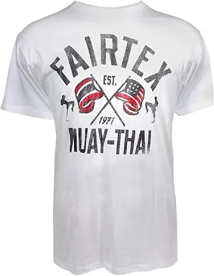 Fairtex Mens Women Kids Shirt Muay Thai MMA Flag T-Shirt White (X-Large) • $22