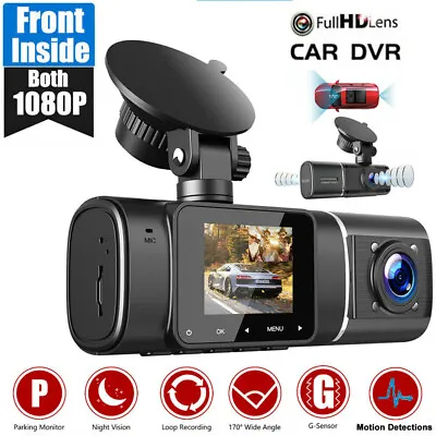 TOGUARD 1080P Dual Dash Cam Front And Inside Car Recorder Camera Night Vision • $69.99
