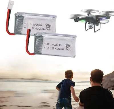 $18.99 • Buy 2x XH2.54 Plug Lipo Battery 3.7V 600mAh 25c Battery For RC Drone Mini Quadcopter