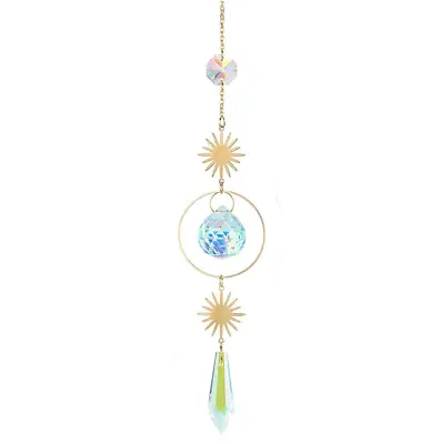£4.99 • Buy Crystal Sun Catcher Moon Prism Pendant Suncatcher Rainbow Maker Window Hanging