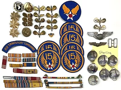 💥lot Vintage Military Pilot Pins Patches Sterling Silver Wings WW2 Air Force • $310