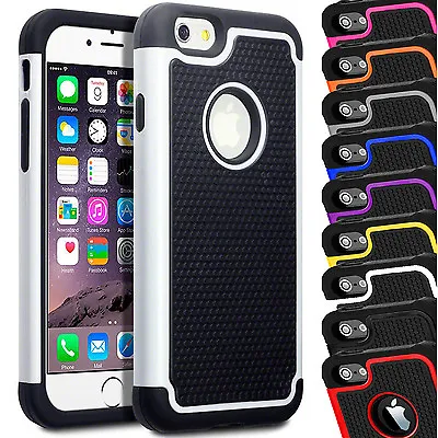 Shock Proof Dual Layer Builders Case Cover For Apple IPhone 8 Plus 7 6s 6 SE 5 X • £4.48