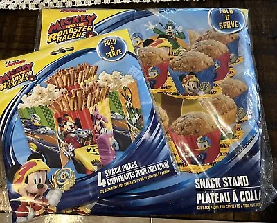Disney Mickey Mouse & Roadster Racers  Cupcake Snack Stand 4 Snack Popcorn Boxes • $12