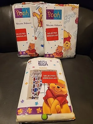 3 Winnie The Pooh Disney Blouson Balloon Valance Curtains Honey Pot New • $34