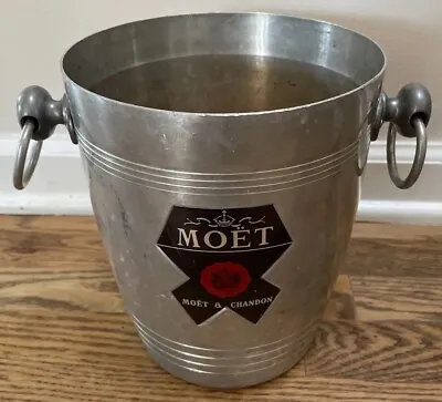 Vintage  Moet & Chandon Champagne Metal Ice Bucket  With Ringed Handles • $39.99