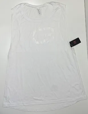 Club Pilates Women's White Muscle Tee Sleeveless Tank Top Shirt Size XL -- NWT! • $19.99