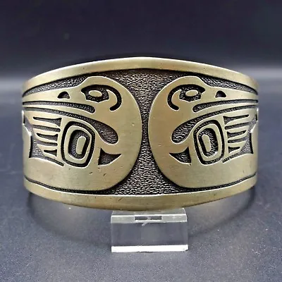 Vintage KABANA Southwestern Sterling Silver Pacific Northwest CUFF BRACELET 86g • $459.48