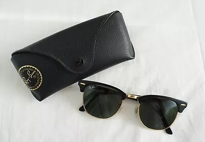 $110 • Buy Ray Ban Clubmaster Sunglasses RB3016 W0365 51 - 21  145 Black Frame Green Lenses