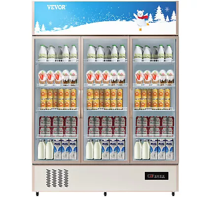 VEVOR 59'' Commercial Merchandiser Refrigerator 35 Cu.ft Beverage Cooler 3 Doors • $1829.99