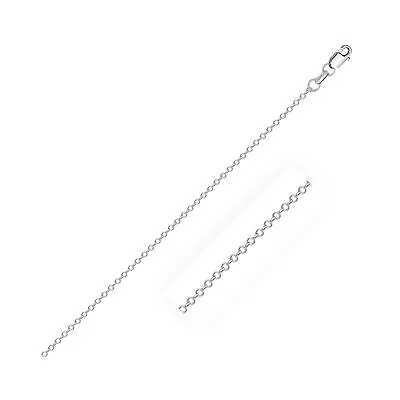 18k White Gold Diamond Cut Cable Link Chain 0.8mm • $243.99