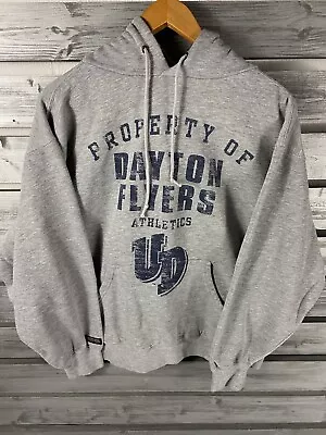 Vtg JanSport Dayton Flyers University Gray Long Sleeve Hoodie Sweatshirt Mens L • $19.99