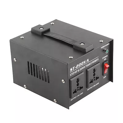 200W Voltage Converter W/ 2x Sockets 100V To 220V Power Transformer ST‑200VA • $66.77