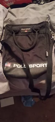 Vintage Ralph Lauren Polo Sport Black Messenger Cross Body Tote Bag • $27