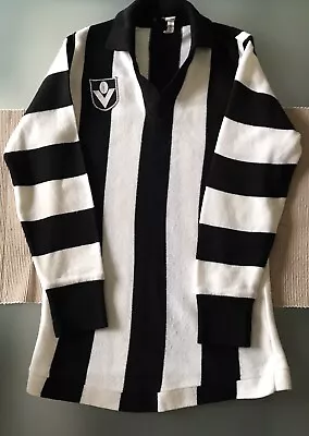 VINTAGE VFL 1970s COLLINGWOOD MAGPIES YOUTH FOOTBALL JUMPER  • $49
