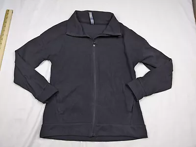 Mondetta Womens S Dark Gray Fleece Jacket Full Zip Mock Neck Pockets • $9.94