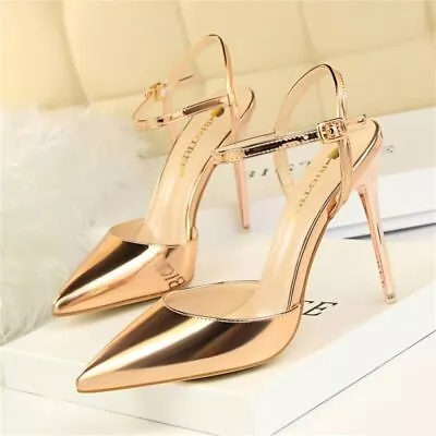 Women Shallow Pointed-toe High Heels Evening Party Wedding Prom Stiletto Shoes • £30.60