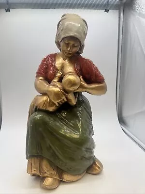 Vintage Progressive Art Products 1969 Nursing Mother Statue 18” Tall • £96.50