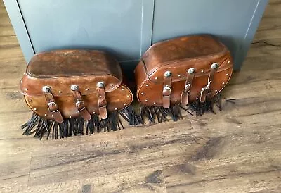 Indian Motorcycle Desert Tan Leather Saddlebags OEM Chief Vintage 2014-2018 RARE • $1600